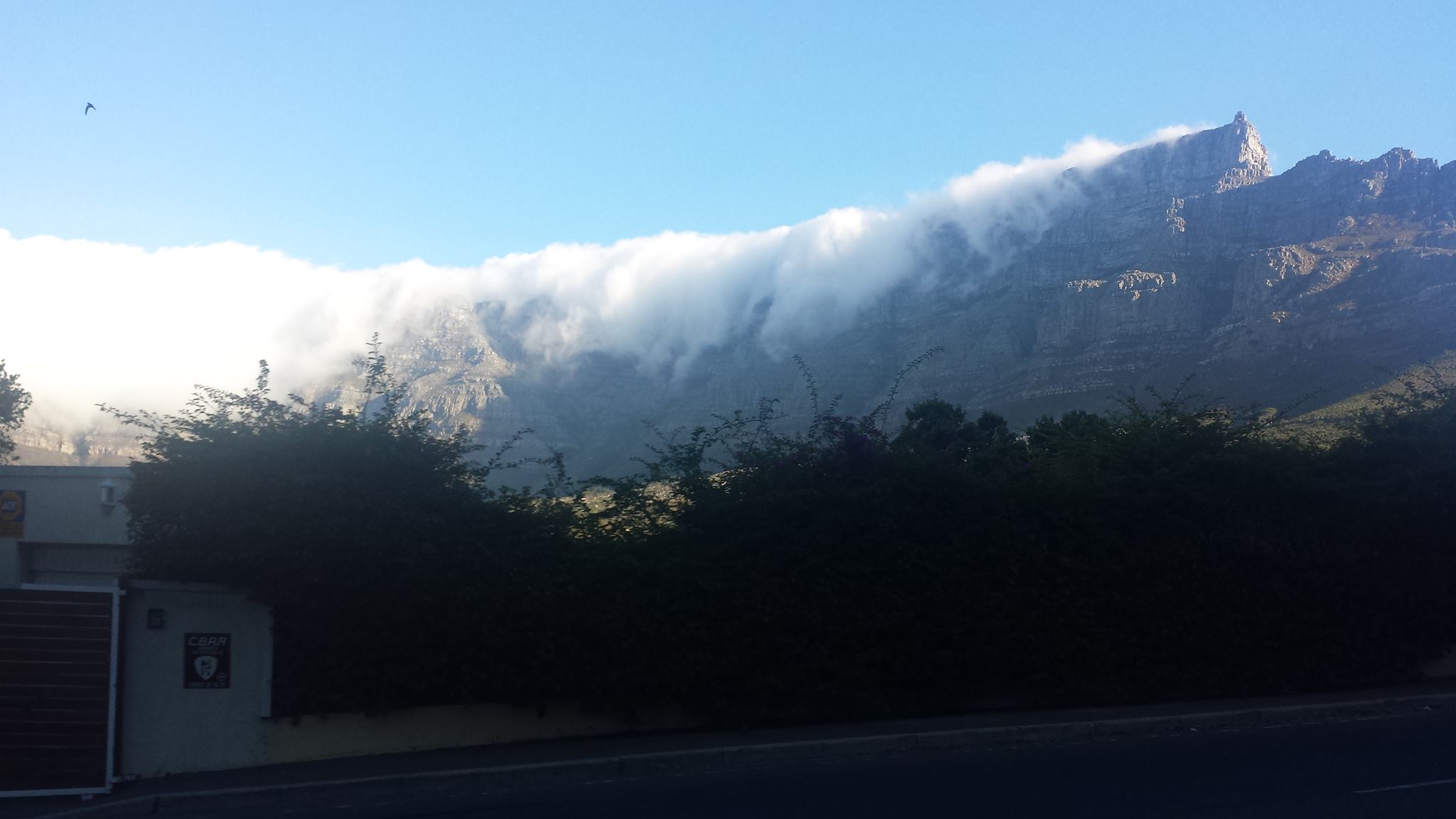 clouds covering table mountain